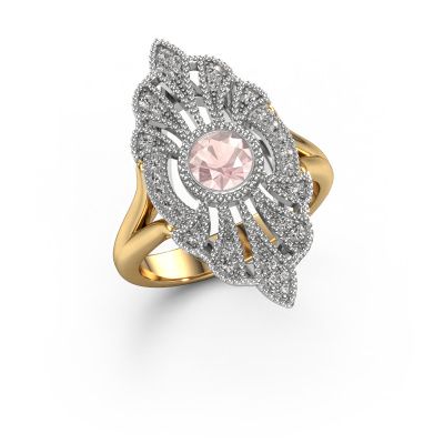 Engagement ring Hanna 585 gold morganite champagne 5 mm