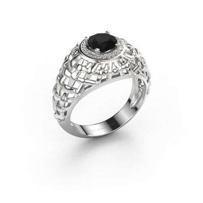 Pinky ring Jens 585 white gold black diamond 1.42 crt