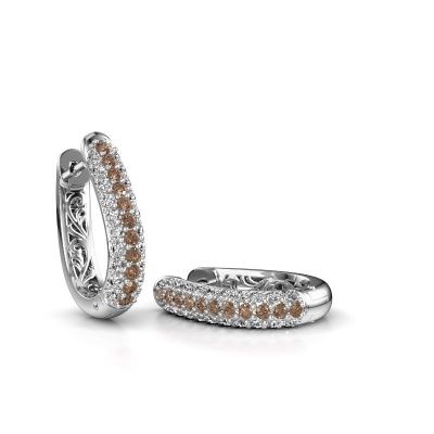 Hoop earrings Danika 10.5 A 950 platinum brown diamond 1.22 crt