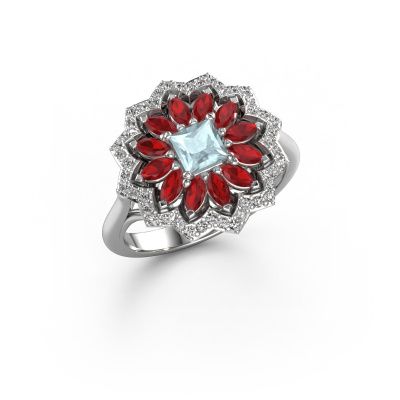 Verlobungsring Franka 950 Platin Aquamarin 4 mm