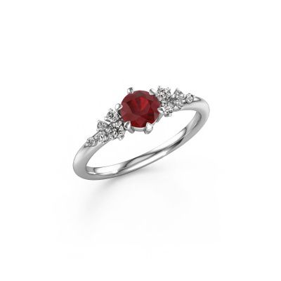 Engagement ring Royce 585 white gold ruby 5 mm