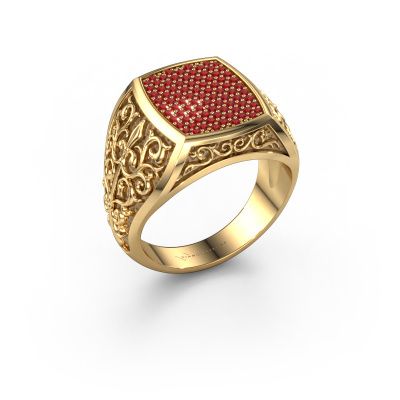 Men's ring Danny 585 gold ruby 0.9 mm