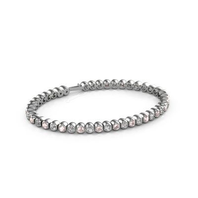 Tennis bracelet Bianca 3 mm 585 white gold morganite champagne 3 mm