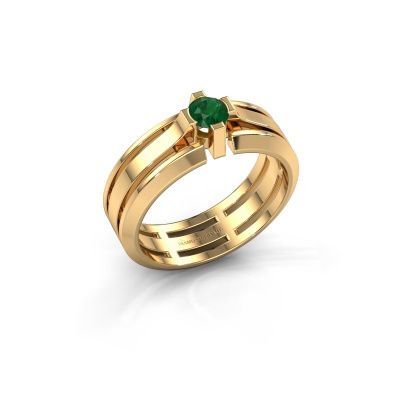 Heren ring Sem 585 goud smaragd 4.7 mm