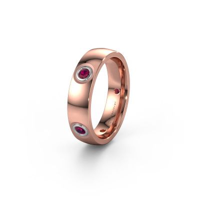 Wedding ring WH0139L25BP 585 rose gold rhodolite ±0.20x0.08 in