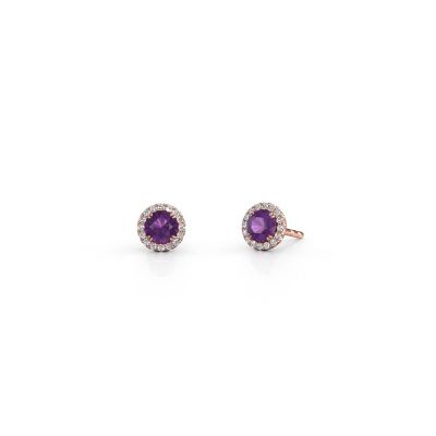 Earrings Seline rnd 585 rose gold amethyst 4 mm