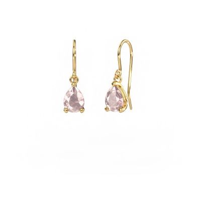 Drop earrings Laurie PER 1 585 gold morganite champagne 8x6 mm