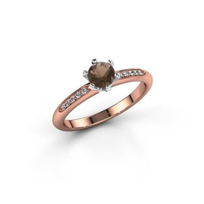 Engagement ring Tiffy 2 585 rose gold smokey quartz 4.7 mm