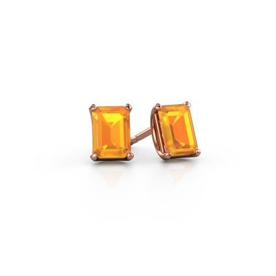 Clous d'oreilles Sam EME 585 or rose citrine 7x5 mm