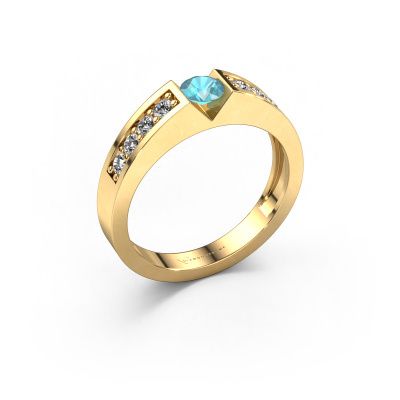 Engagement ring Lizzy 2 585 gold blue topaz 4.2 mm