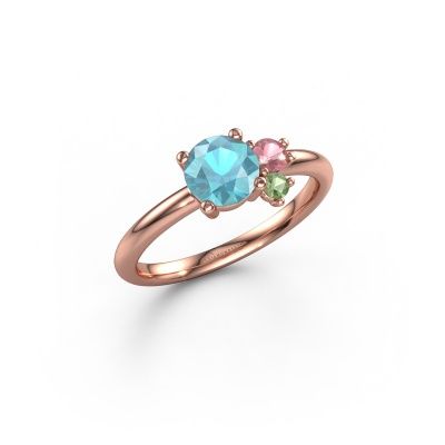 Ring Anouk 585 rose gold blue topaz 6 mm
