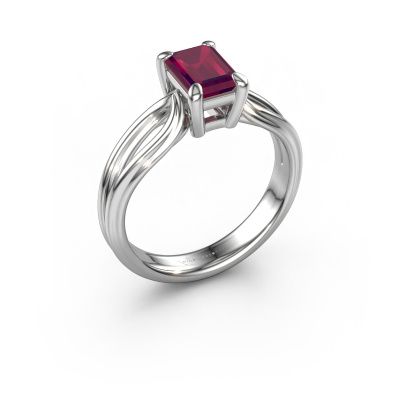 Verlovingsring Antonia eme 1 950 platina rhodoliet 7x5 mm