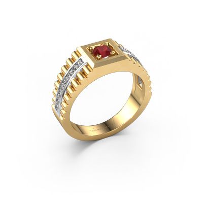 Men's ring Maikel 585 gold ruby 4.2 mm
