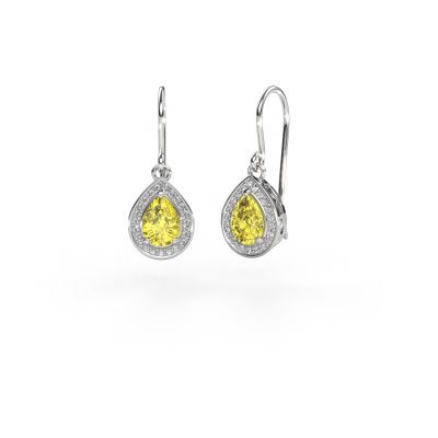 Drop earrings Beverlee 1 950 platinum yellow lab grown diamond 7x5 mm