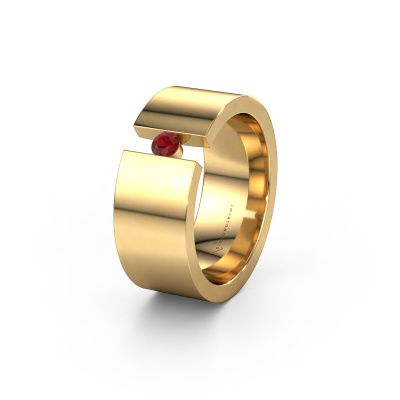 Wedding ring WH0146L18BP 585 gold ruby ±0.31x0.08 in