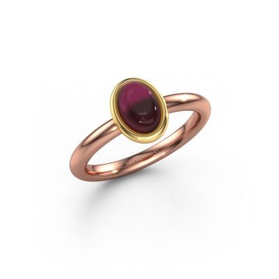 Ring Blossom OVL 2 585 rose gold garnet 7x5 mm