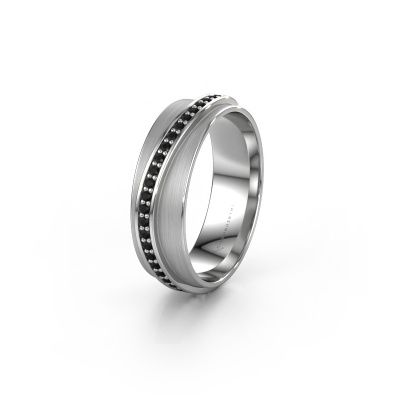 Bague de mariage WH2126L 950 platine diamant noir ±6x1.7 mm