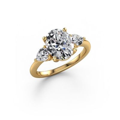 Engagement ring Chanou OVL 585 gold lab grown diamond 3.28 crt