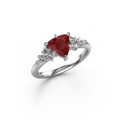 Engagement ring Royce TRI 950 platinum ruby 7 mm
