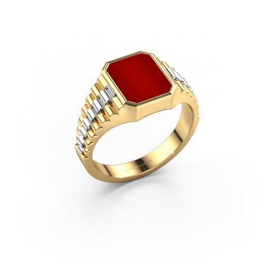 Signet ring Brent 1 585 gold carnelian 10x8 mm
