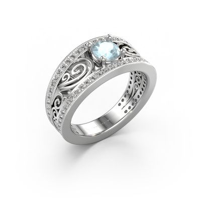 Engagement ring Julliana 585 white gold aquamarine 5 mm