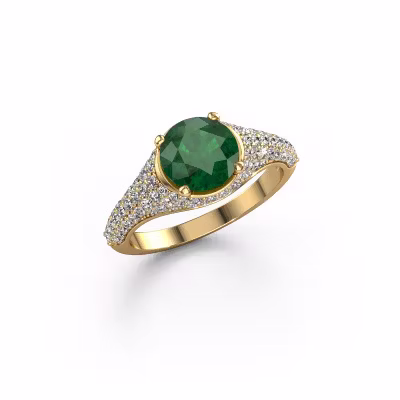 Engagement ring Lovella 585 gold emerald 7 mm