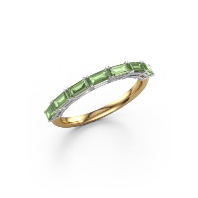 Ring Vivienne half EME 585 Gold Turmalin grün 4x2 mm