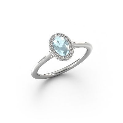 Engagement ring Seline ovl 1 950 platinum aquamarine 6x4 mm