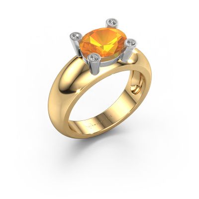 Bague Tamara OVL 585 or jaune citrine 9x7 mm