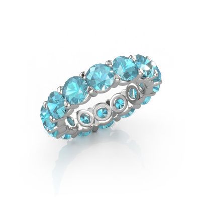 Ring Heddy rnd 5.0 585 white gold blue topaz 5 mm