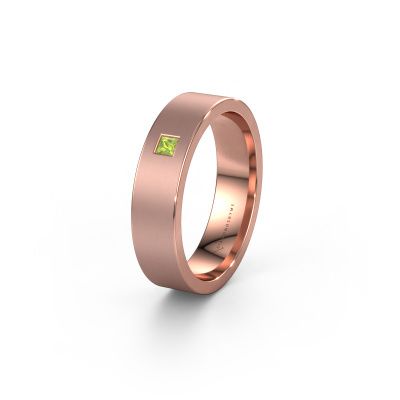 Wedding ring WH0101L15BMSQ 585 rose gold peridot ±0.20x0.08 in