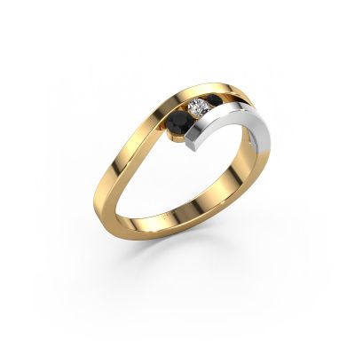 Ring Evalyn 2 585 gold black diamond 0.182 crt