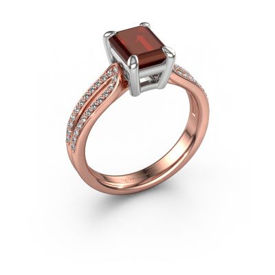 Verlobungsring Antonia eme 2 585 Roségold Granat 8x6 mm
