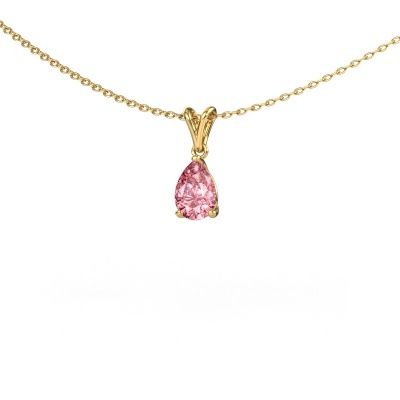 Pendant Sam PER 585 gold pink lab grown diamond 7x5 mm