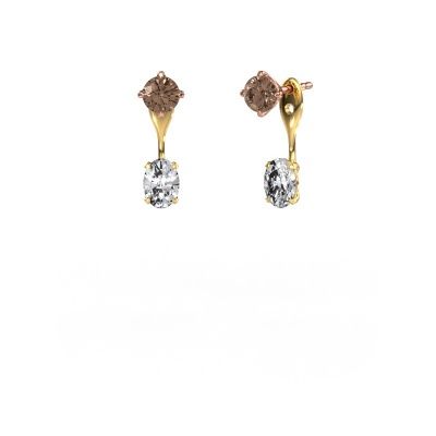 Ohrhänger Kate RND-OVL 585 Roségold Braun Diamant 2.40 crt