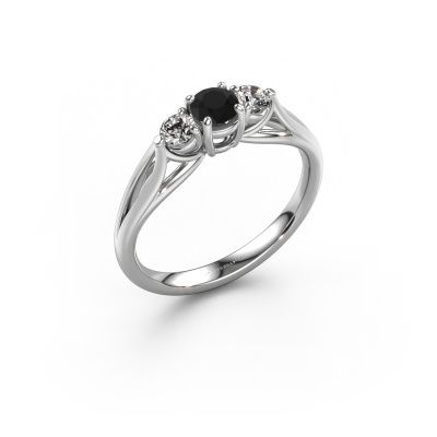 Engagement ring Amie RND 585 white gold black diamond 0.56 crt