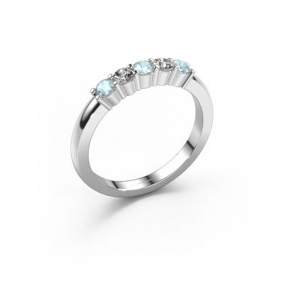 Ring Yasmin 5 950 Platin Aquamarin 3 mm