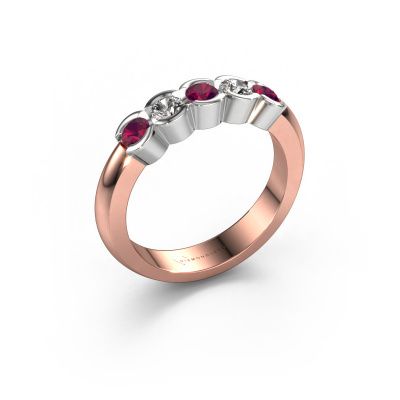 Ring Lotte 5 585 rose gold rhodolite 3 mm
