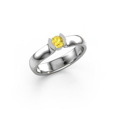 Ring Ophelia 585 white gold yellow sapphire 4.2 mm