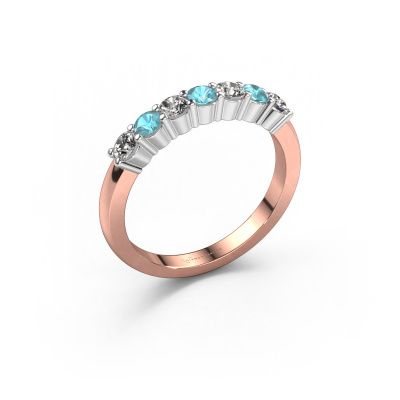 Ring Yasmin 7 585 rose gold blue topaz 2.7 mm