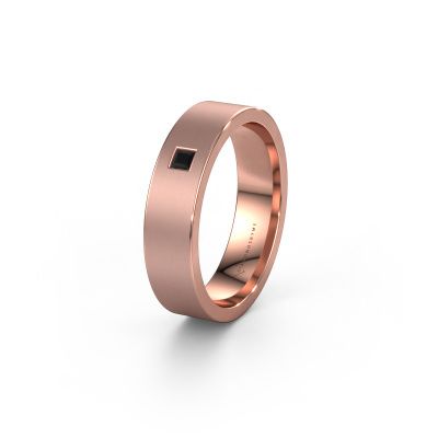 Wedding ring WH0101L15BMSQ 585 rose gold black diamond ±0.20x0.08 in
