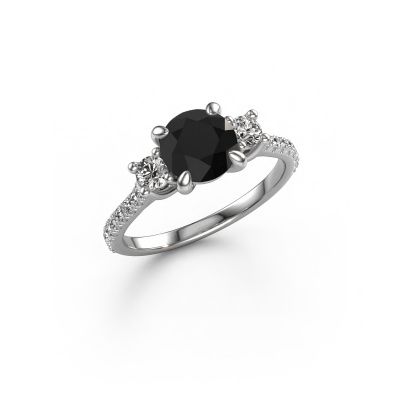 Bague de fiançailles Jesica 950 platine diamant noir 2.08 crt