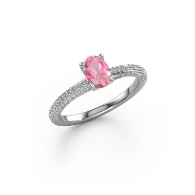 Verlobungsring Elenore ovl 950 Platin Pink Saphir 6.5x4.5 mm