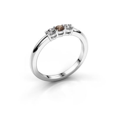 Ring Michelle 3 585 witgoud rookkwarts 3 mm