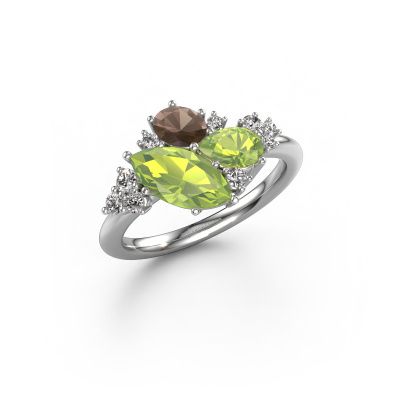 Ring Amanda 585 white gold peridot 10x5 mm