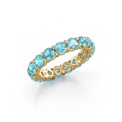 Stackable ring Heddy rnd 3.7 585 gold blue topaz 3.7 mm
