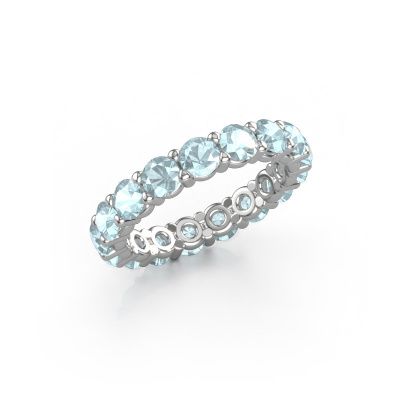 Stackable ring Heddy rnd 3.7 585 white gold aquamarine 3.7 mm