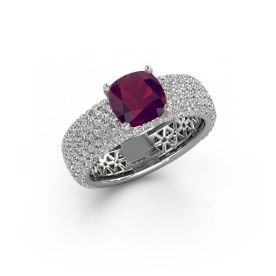 Engagement ring Darcy 585 white gold rhodolite 7 mm