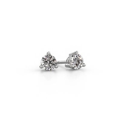 Clous d'oreilles Somer 585 or blanc diamant synthétique 0.40 crt