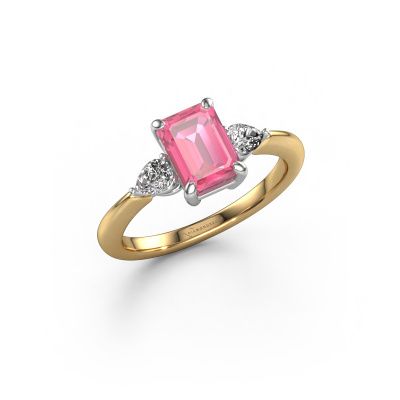 Engagement ring Chanou EME 585 gold pink sapphire 7.5x5.5 mm
